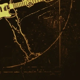 Hombre de Vitruvio con guitarra eléctrica